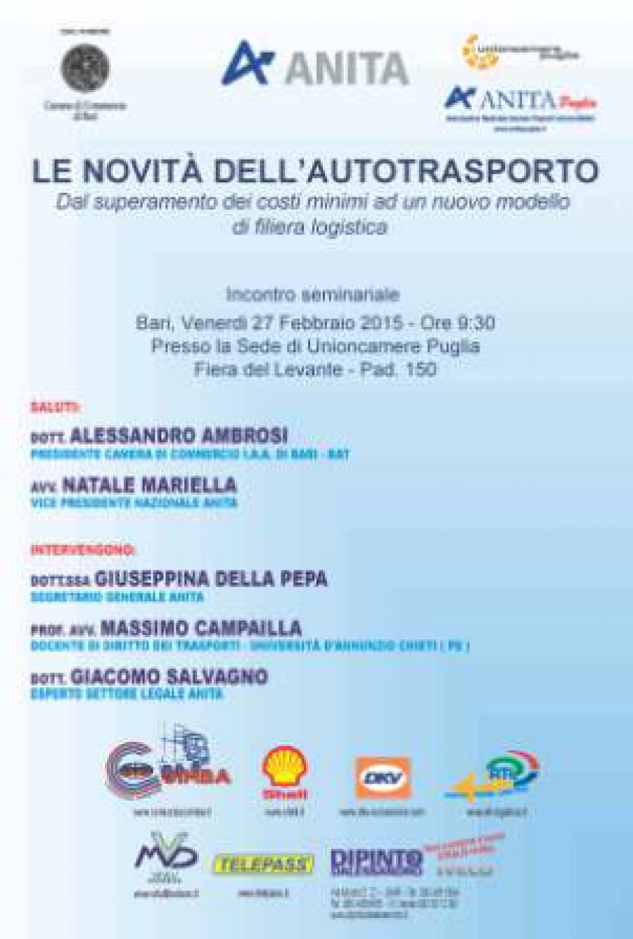 CONVEGNO ANITA PUGLIA - LE NOVITA' DELL'AUTOTRASPORTO